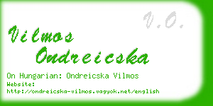 vilmos ondreicska business card